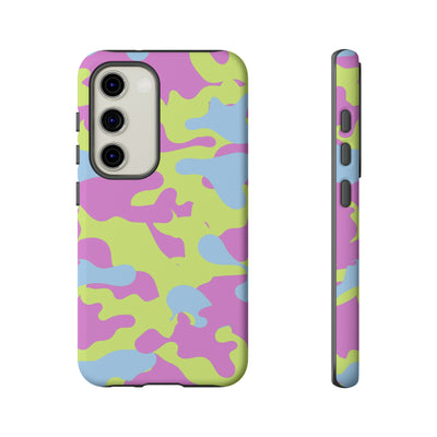 Cute Samsung Phone Case | Aesthetic Samsung Phone Case | Galaxy S23, S22, S21, S20 | Blue Pink Camouflage, Protective Phone Case