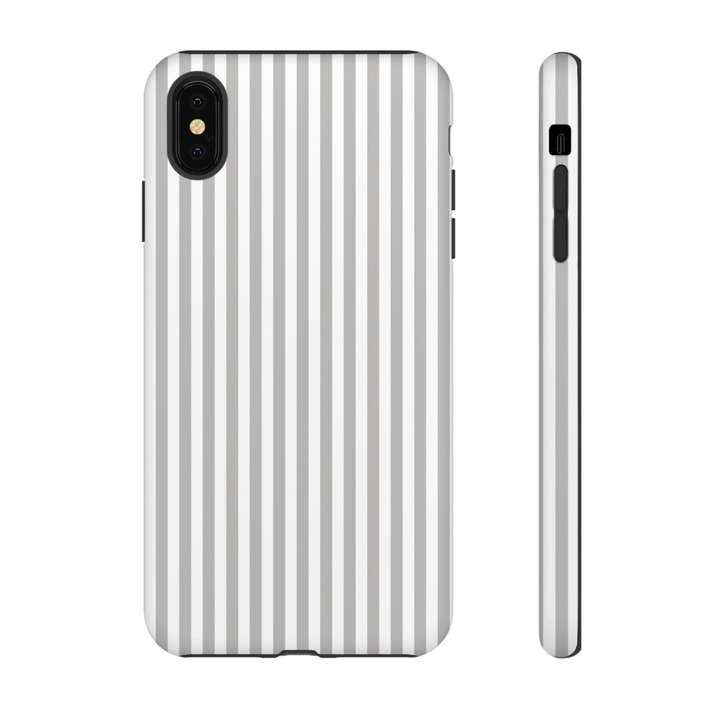 Tough Premium Ash Grey Stripes Phone Case Gift for Her - For Apple iPhone 16 Pro Max 16e iPhone 15 Pro iPhone Iphone 14 Plus 13 Pro 12 SE XR - Studio40ParkLane