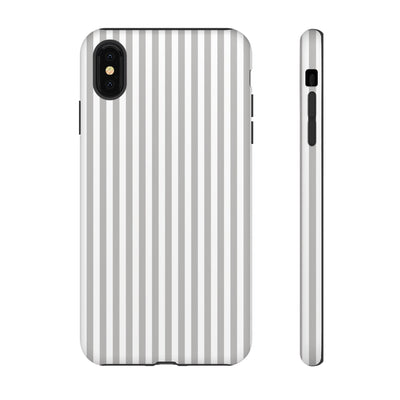 Tough Premium Ash Grey Stripes Phone Case Gift for Her - For Apple iPhone 16 Pro Max 16e iPhone 15 Pro iPhone Iphone 14 Plus 13 Pro 12 SE XR - Studio40ParkLane