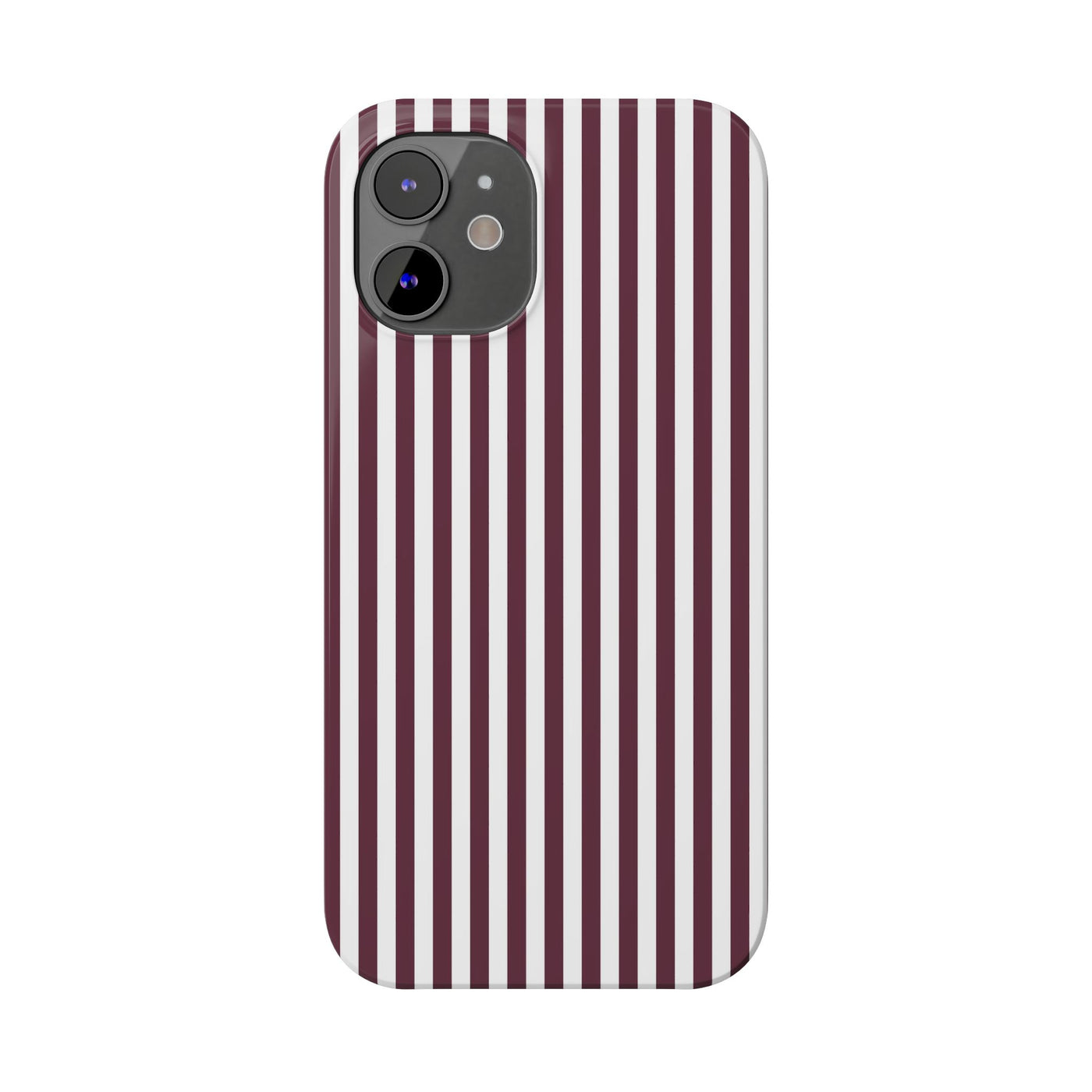 Slim Burgundy Wine Striped Cute Phone Case for Iphone 16 - | iPhone 15 Pro Max Case | iPhone 14 Case Iphone 13 12 11 10 9 8 7 Gift for Her - Studio40ParkLane