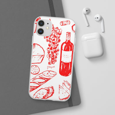 Cute Flexi Phone Cases, French Food Wine Red, Compatible with Samsung Galaxy S23, Samsung S22, Samsung S21, Samsung S20, Galaxy S20 Ultra