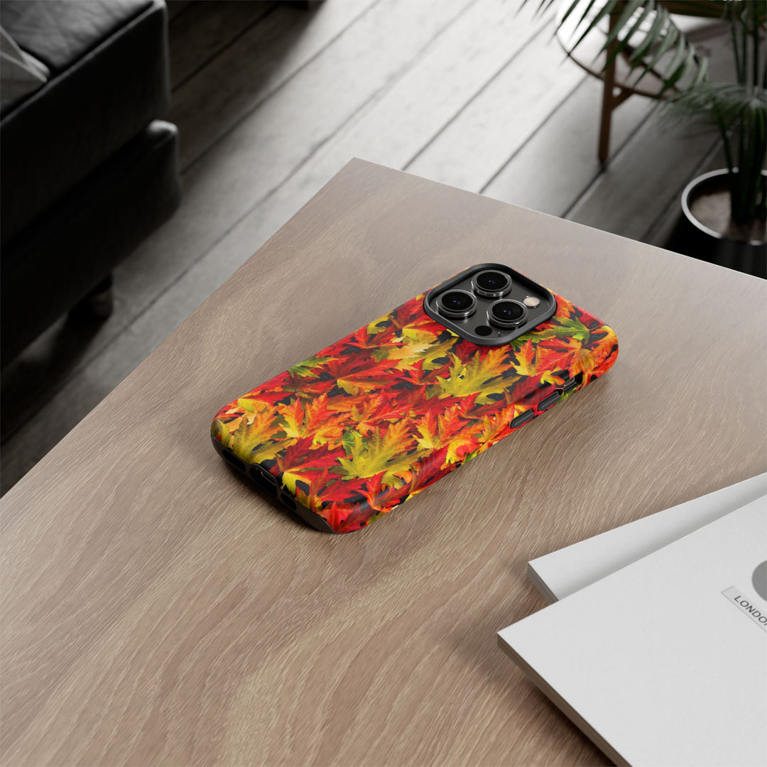 Fall Leaves Impact Resistant, Cute Phone Cases for Samsung S24, S23, S22, S21, IPhone 15 pro Iphone 14 pro Iphone 13 IPhone 12 Iphone 11 - Studio40ParkLane