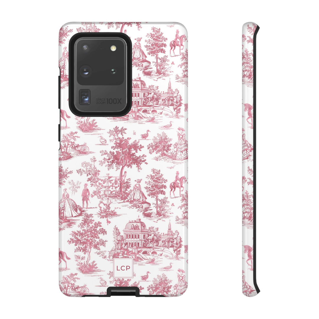 Personalized Custom French Toile Tough Cute Phone Case For Apple iPhone 18, 17, 16, 15 14, Pro Max, Samsung Galaxy S26, S25, S24 Plus Ultra