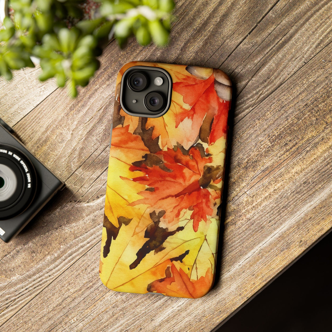 Impact Resistant, Fall Leaves, Cute Phone Cases for Samsung S24, S23, S22, S21, IPhone 15 pro Iphone 14 pro Iphone 13 IPhone 12 Iphone 11