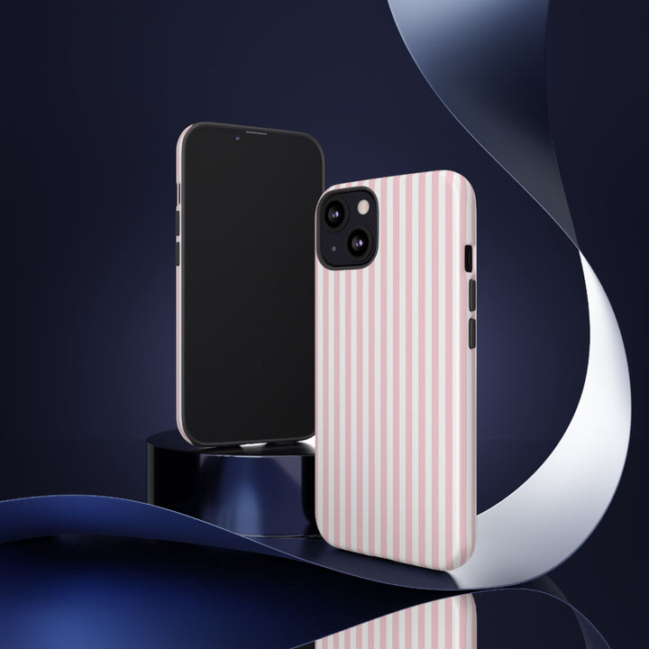 Tough Premium Sweet Pink Stripes Phone Case Gift for Her - For Apple iPhone 16 Pro Max 16e iPhone 15 Pro iPhone Iphone 14 Plus 13 Pro 12 SE XR - Studio40ParkLane