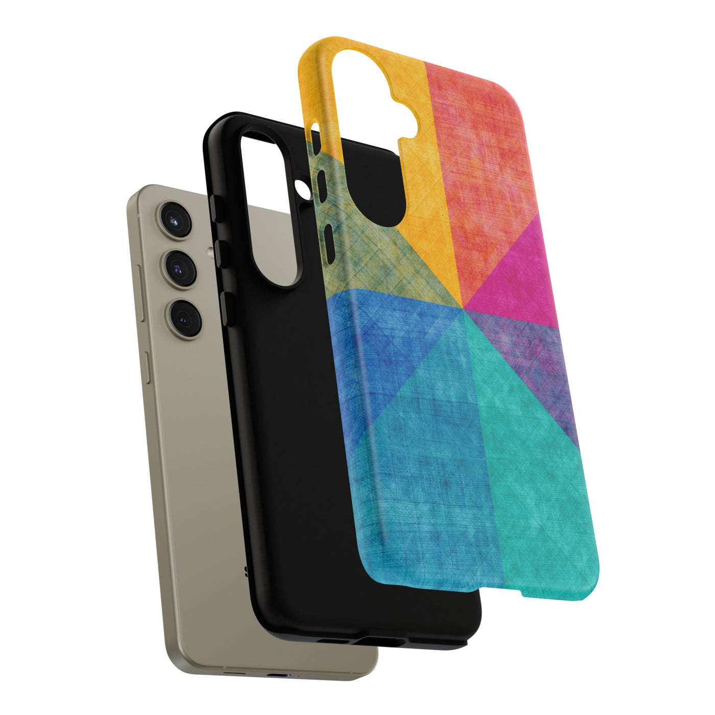 Impact Resistant, Colored Shapes, Cute Phone Cases for Samsung S24, S23, S22, S21, IPhone 15 pro Iphone 14 pro Iphone 13 IPhone 12 Iphone 11