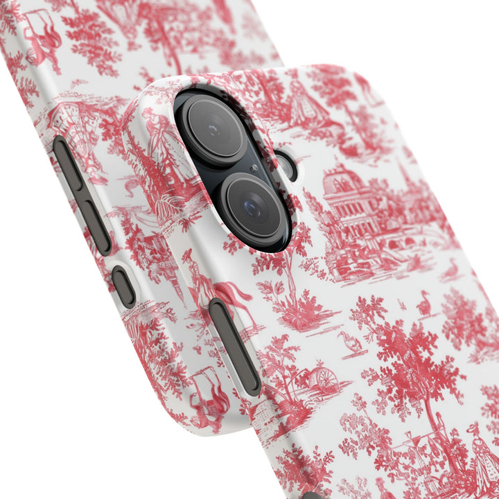 Snap French Toile Personalized Initial Custom Gift for Her Cute Phone Cases for Samsung S24, S23, S22, S21, S20, Plus and Ultra and Iphone, 16, 15, 14, 13, 12, 11. 10 - Studio40ParkLane