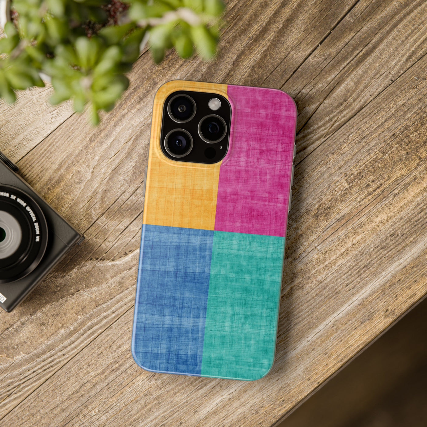 Cute Flexi Phone Cases, Abstract Colored Blocks, Compatible with Samsung Galaxy S23, Samsung S22, Samsung S21, Samsung S20, Galaxy S20 Ultra