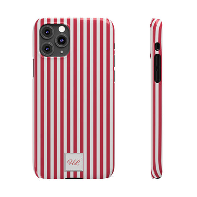Slim Custom Personalized Winterberry Red Striped Phone Case for Iphone 17 - | iPhone 16 Pro Max Case | iPhone 15 Case Iphone 14 13 12 11 10 9 8 - Studio40ParkLane