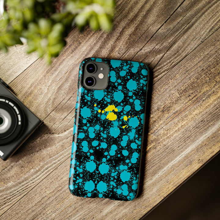 Slim Cute Phone Cases for Iphone - | iPhone 15 Case | iPhone 15 Pro Max Case, Iphone 14 Case, Iphone 14 Pro Max, Iphone 13, Paint Splash Blue Yellow - Studio40ParkLane