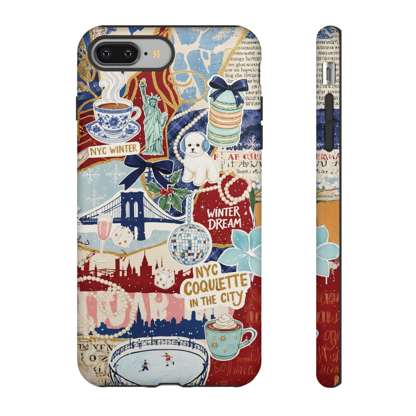 New York Winter Coquette Collage Tough Premium Phone Case - For iPhone 17 Pro Max iPhone 16 Pro iPhone 15 Iphone 14 Plus 13 Pro 12 11 10 XR