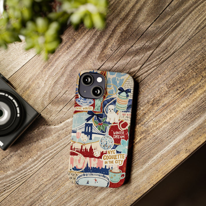 Slim New York Winter Coquette Collage Cute Phone Case for Iphone 16 - | iPhone 15 Pro Max Case | iPhone 14 Case Iphone 13 12 11 10 9 8 7 X - Studio40ParkLane