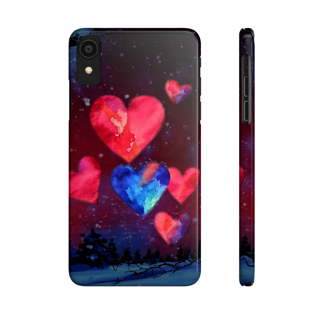 Slim Cute Phone Cases for Iphones - | iPhone 15 Case | iPhone 15 Pro Max Case, Iphone 14 Case, Iphone 14 Pro Max, Iphone 13, Night Sky Hearts Love - Studio40ParkLane
