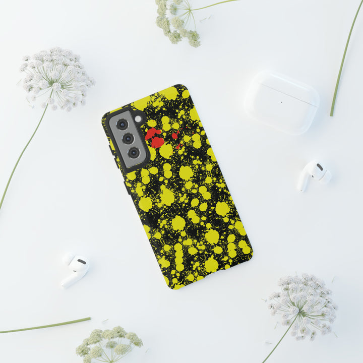 Cute Samsung Phone Case | Aesthetic Samsung Phone Case | Paint Splash Yellow Black | Galaxy S23, S22, S21, S20 | Luxury Double Layer | Cool - Studio40ParkLane