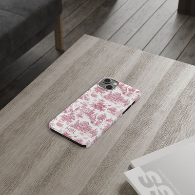 Slim Personalized Slim Pink Vintage French Toile Cute Phone Cases for Iphone 16 Pro Max | iPhone 15 Case | iPhone 15 Pro Max Case, Iphone 14, Iphone 14 Pro Max, Iphone 13 12 11 8 7