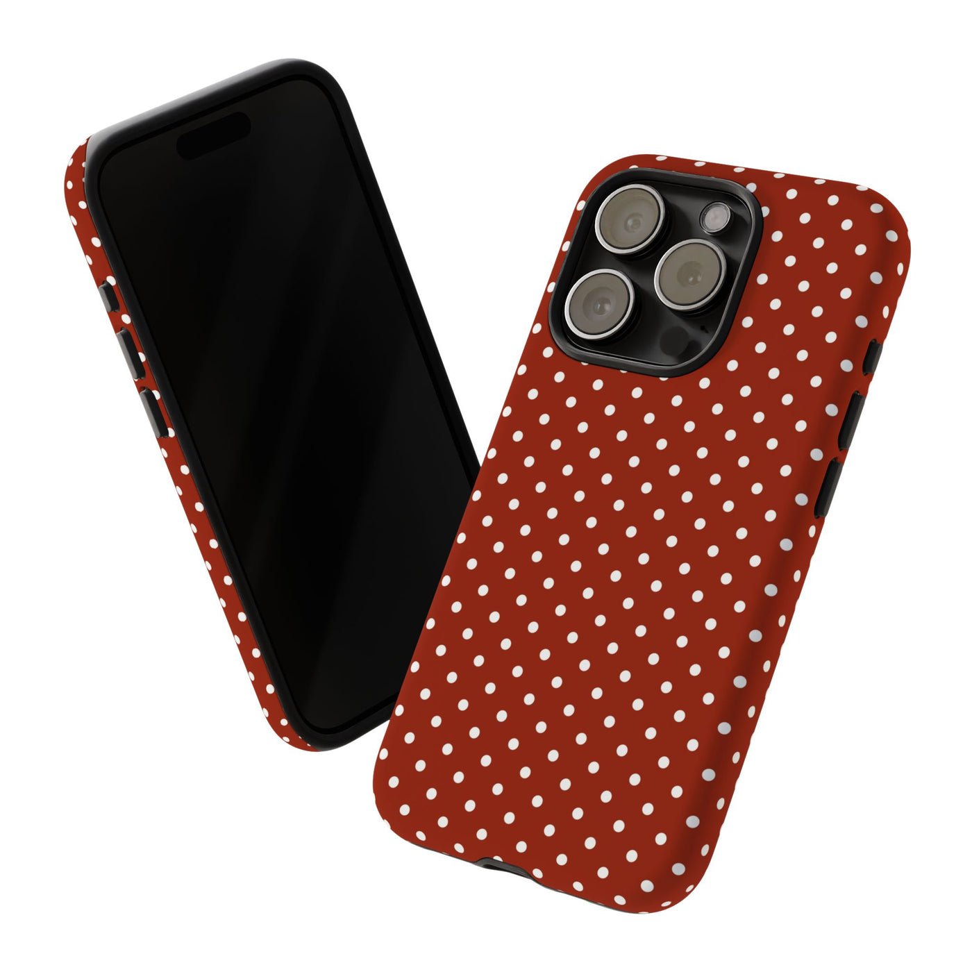 Aesthetic Tough Clay Red Polka Dots Premium Phone Case - For iPhone 17 Pro Max iPhone 16 Pro iPhone 15 Iphone 14 Plus 13 Pro 12 11 10 XR XS - Studio40ParkLane