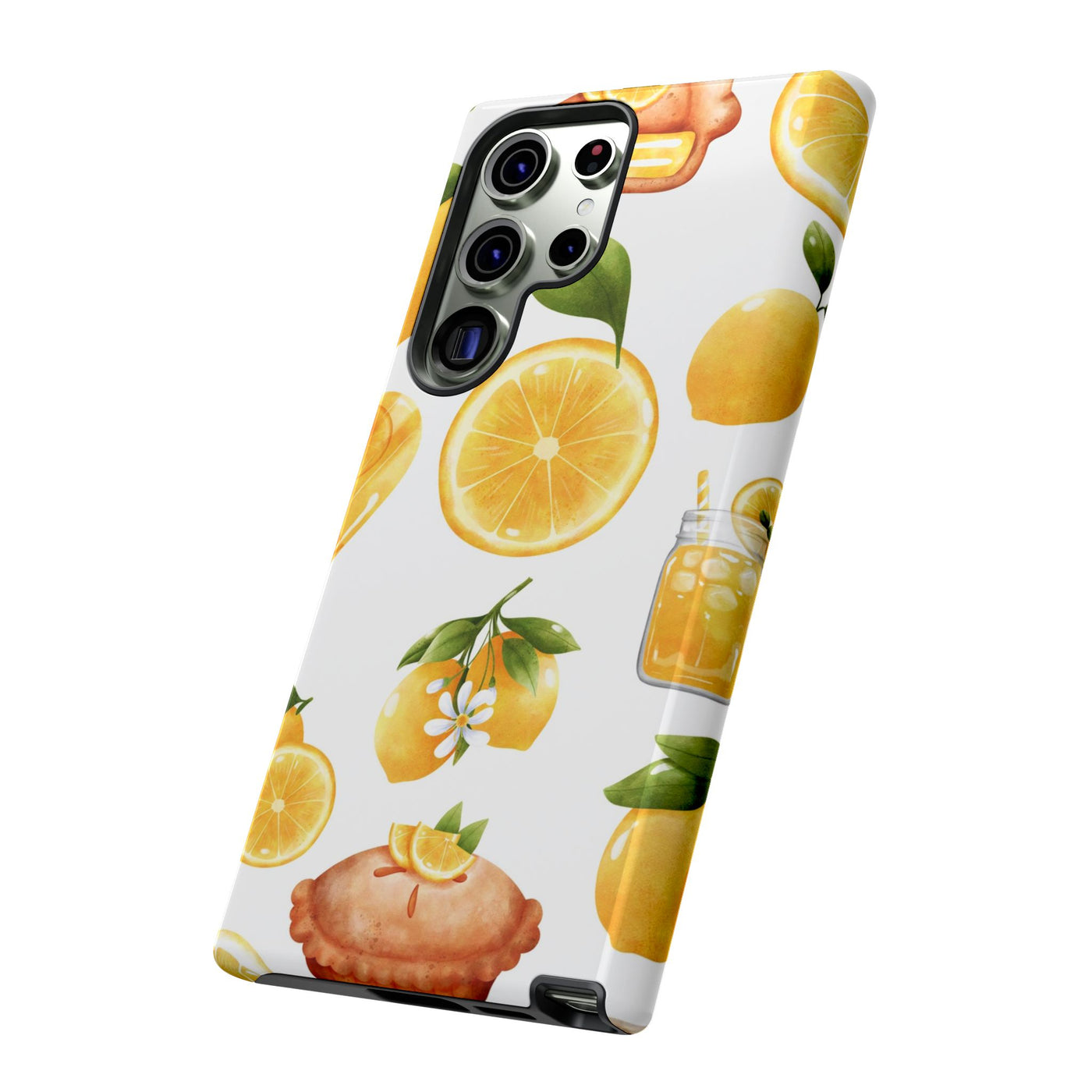 Impact Resistant, Lemon Fruit Pie, Cute Phone Cases for Samsung S24, S23, S22, S21, IPhone 15 pro Iphone 14 pro Iphone 13 IPhone 12 Iphone 11