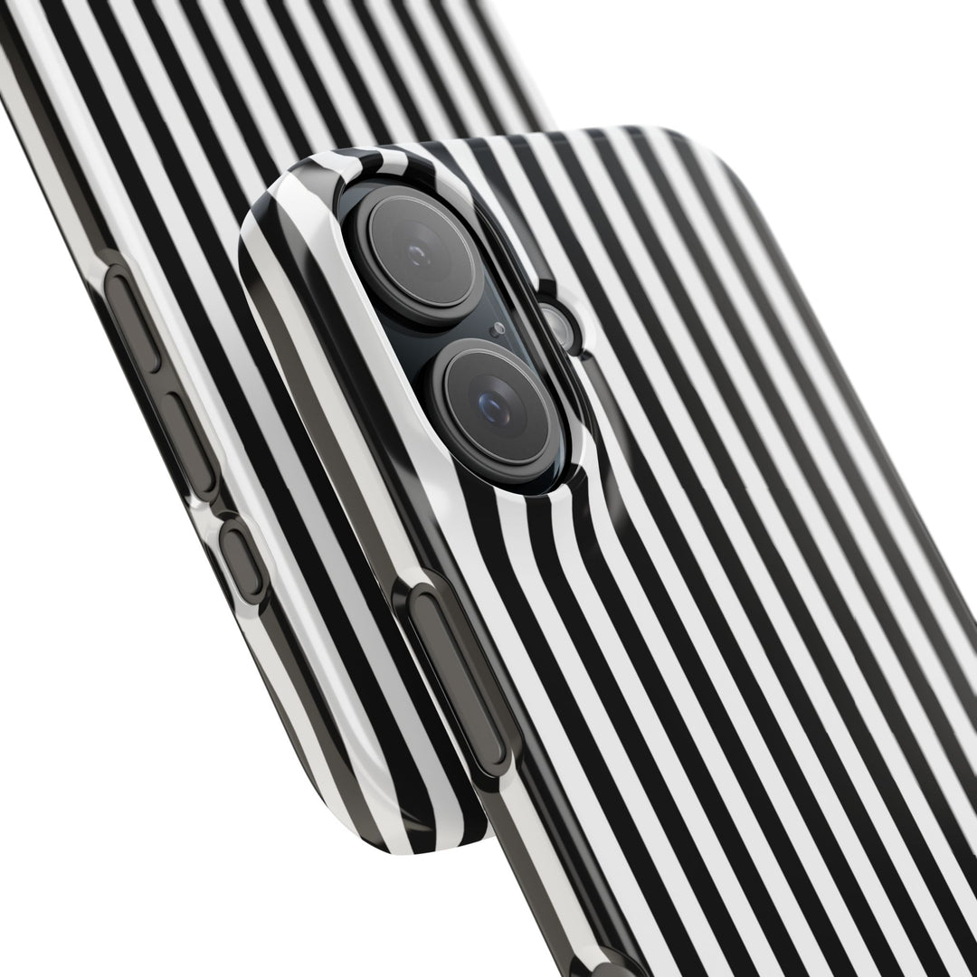 Slim Custom Personalized Black White Striped Phone Case for Iphone 16 - | iPhone 15 Pro Max Case | iPhone 14 Case Iphone 13 12 11 10 9 8 - Studio40ParkLane