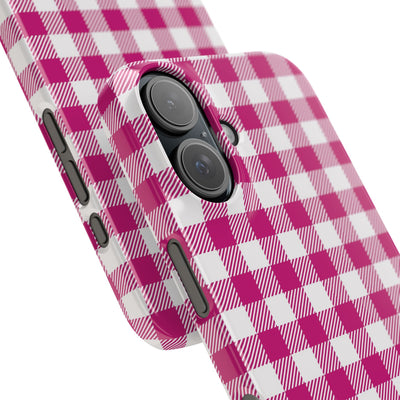 Slim Pink Gingham Gift for Her Cute Phone Cases for Iphone 16 Pro Max | iPhone 15 Case | iPhone 15 Pro Max Case, Iphone 14, 13, 12, 11, 10, 8, 7