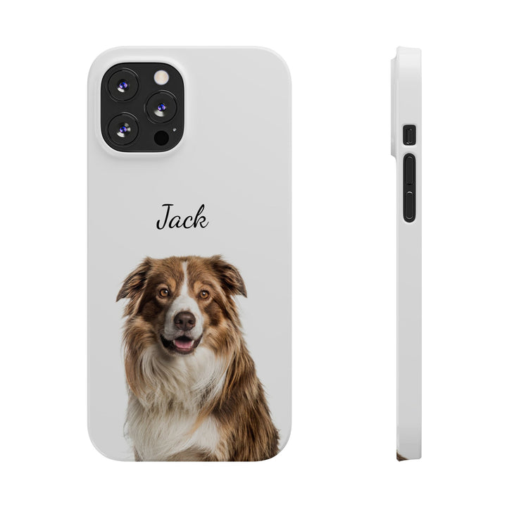 Slim Custom Personalized Pet Phone Cases Dog Phone Cases Cat Phone Cases for Iphone 16, 15, 14, 13, 12, 11, 8, 7 Custom Name Personalized Phone Case - Studio40ParkLane
