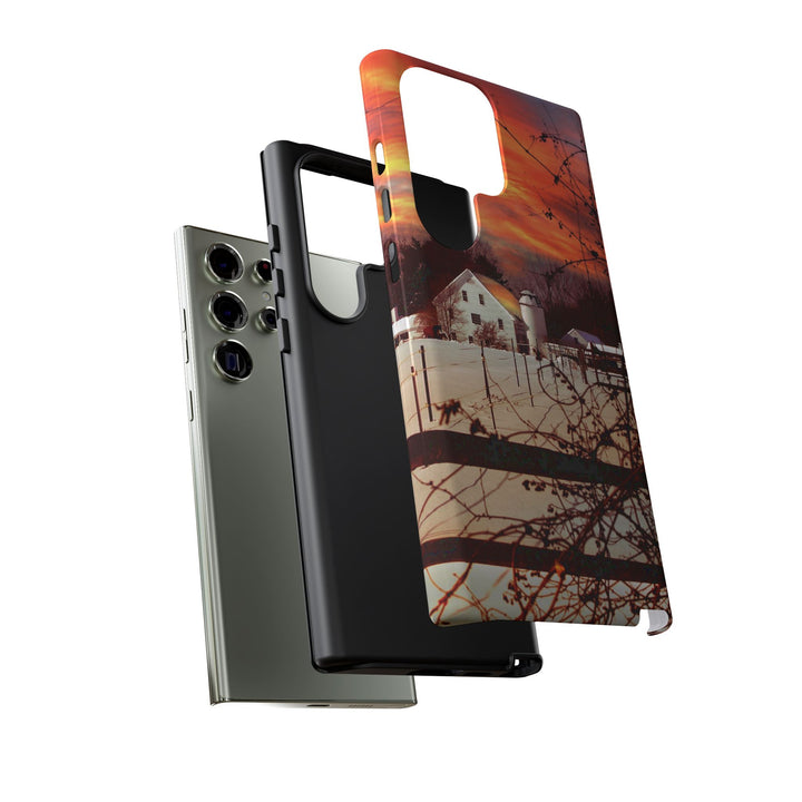 Impact Resistant, Winter Sunset Cute Phone Cases for Samsung S24, S23, S22, S21, IPhone 15 pro Iphone 14 pro Iphone 13 IPhone 12 Iphone 11 - Studio40ParkLane