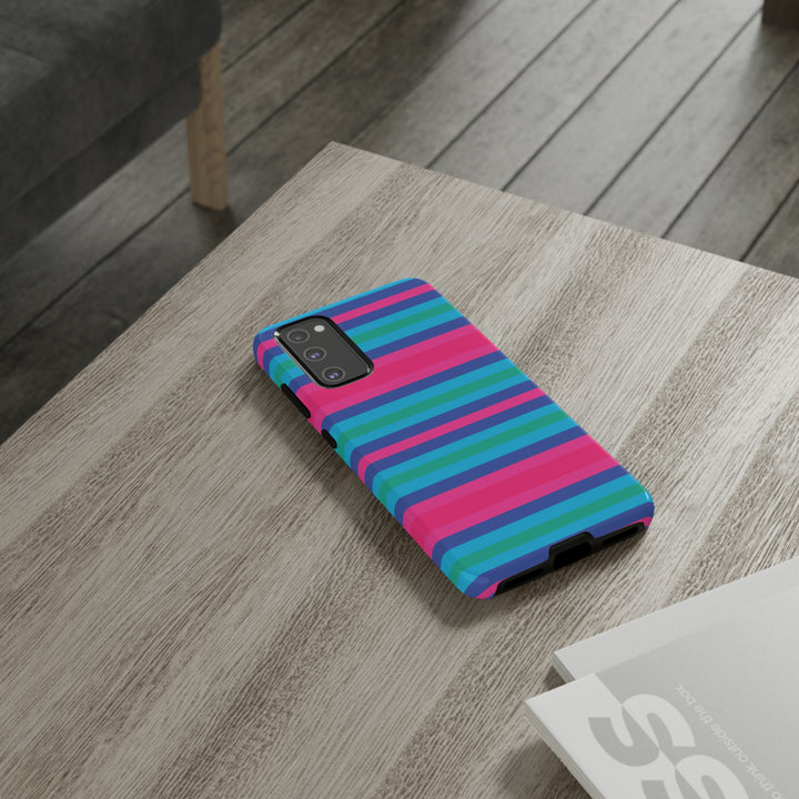 Cute Samsung Phone Case | Aesthetic Samsung Phone Case | Stripes Blue Pink | Galaxy S23, S22, S21, S20 | Luxury Double Layer | Cool - Studio40ParkLane