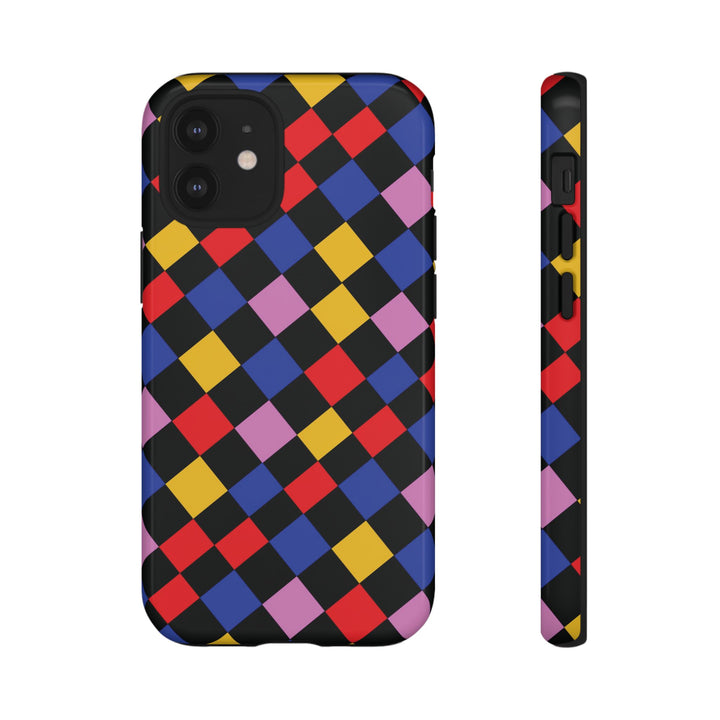 Aesthetic Tough Colorful Checkerboard Phone Case Premium - For iPhone 17 Pro Max iPhone 16 Pro iPhone 15 Iphone 14 Plus 13 Pro 12 11 10 XR - Studio40ParkLane