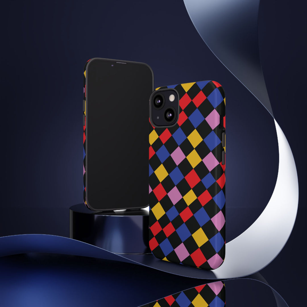 Aesthetic Tough Colorful Checkerboard Phone Case Premium - For iPhone 17 Pro Max iPhone 16 Pro iPhone 15 Iphone 14 Plus 13 Pro 12 11 10 XR - Studio40ParkLane