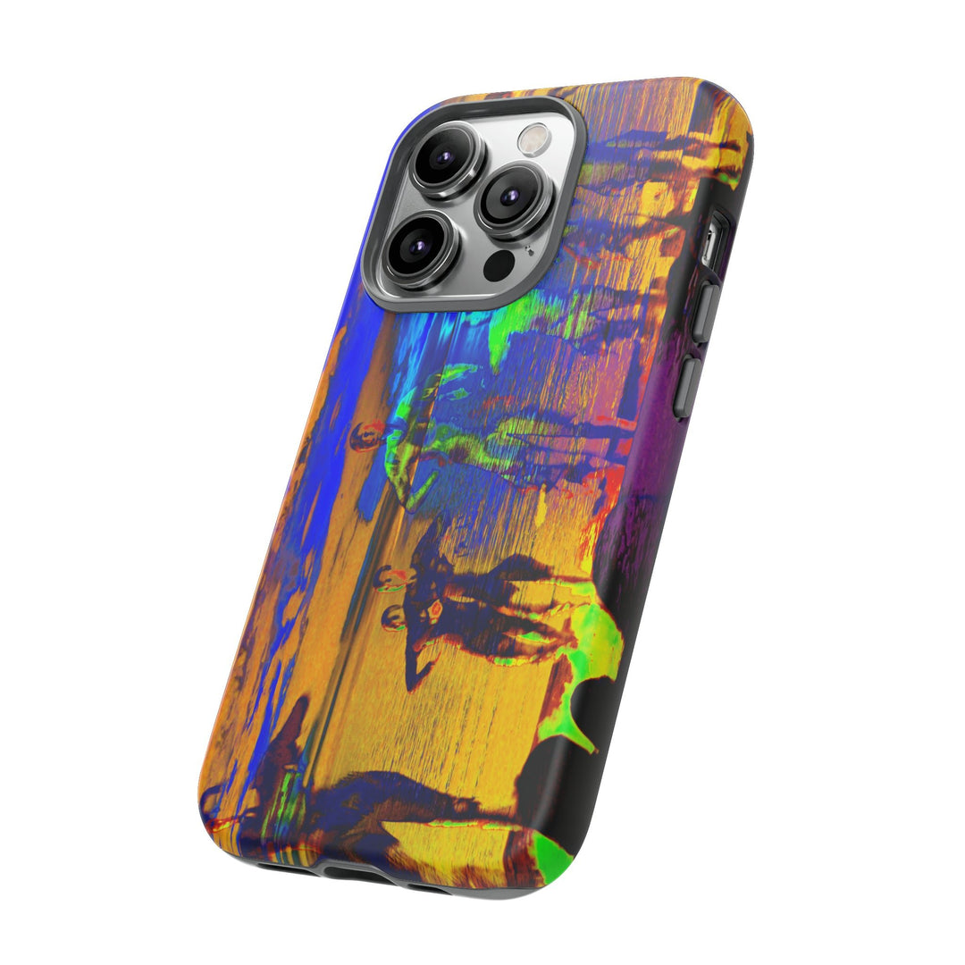 Cute IPhone Case | iPhone 15 Case | iPhone 15 Pro Max Case, Iphone 14 Case, Iphone 14 Pro Max Case IPhone Case for Art Lovers, Sunset Dance Blue Yellow - Studio40ParkLane