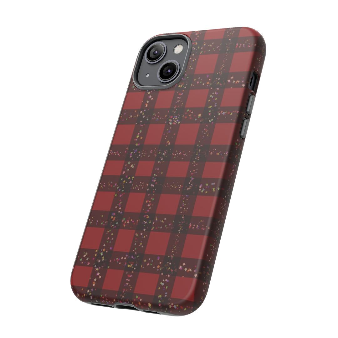Cute IPhone Case | iPhone 15 Case | iPhone 15 Pro Max Case, Iphone 14 Case, Iphone 14 Pro Max Case IPhone Case for Art Lovers, Red Festive Plaid - Studio40ParkLane