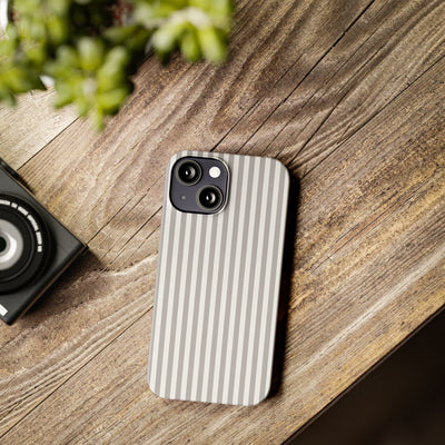 Slim Light Grey Striped Cute Phone Case for Iphone 16 - | iPhone 15 Pro Max Case | iPhone 14 Case Iphone 13 12 11 10 9 8 7 Gift for Her - Studio40ParkLane