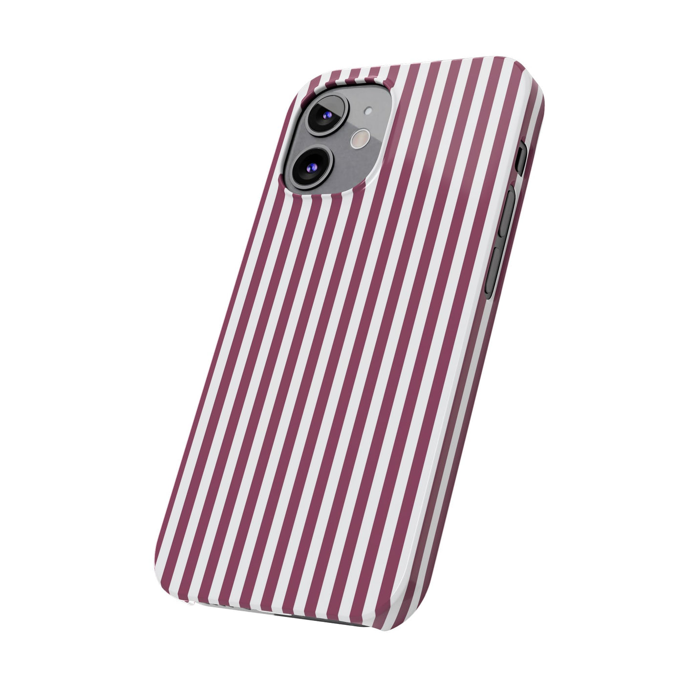 Slim Claret Red Striped Cute Phone Case for Iphone 16 - | iPhone 15 Pro Max Case | iPhone 14 Case Iphone 13 12 11 10 9 8 7 XS X Gift for Her - Studio40ParkLane