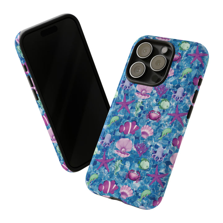 Cute IPhone Case | Blue Pink Under The Sea, iPhone 15 Case | iPhone 15 Pro Case, Iphone 14 Case, Iphone 14 Pro Max Case, Protective Iphone Case - Studio40ParkLane