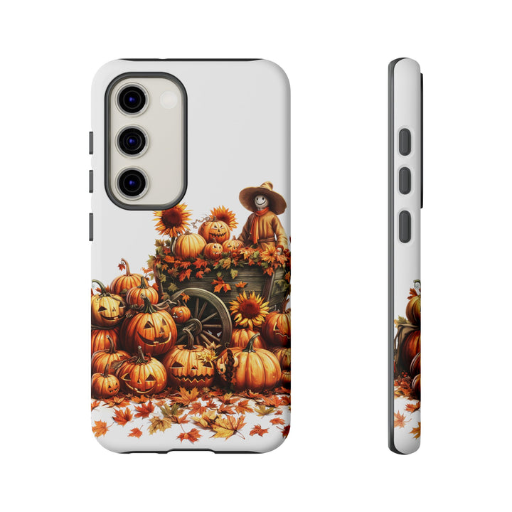 Impact Resistant, Fall Leaves Scarecrow, Cute Phone Cases for Samsung S24, S23, S22, S21, IPhone 15 pro Iphone 14 pro Iphone 13 IPhone 12 Iphone 11 - Studio40ParkLane