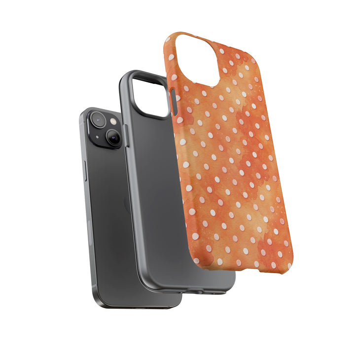 Aesthetic Tough Orange Polka Dots Watercolor Phone Case - For iPhone 17 Pro Max iPhone 16 Pro iPhone 15 Iphone 14 Plus 13 Pro 12 11 10 XR - Studio40ParkLane