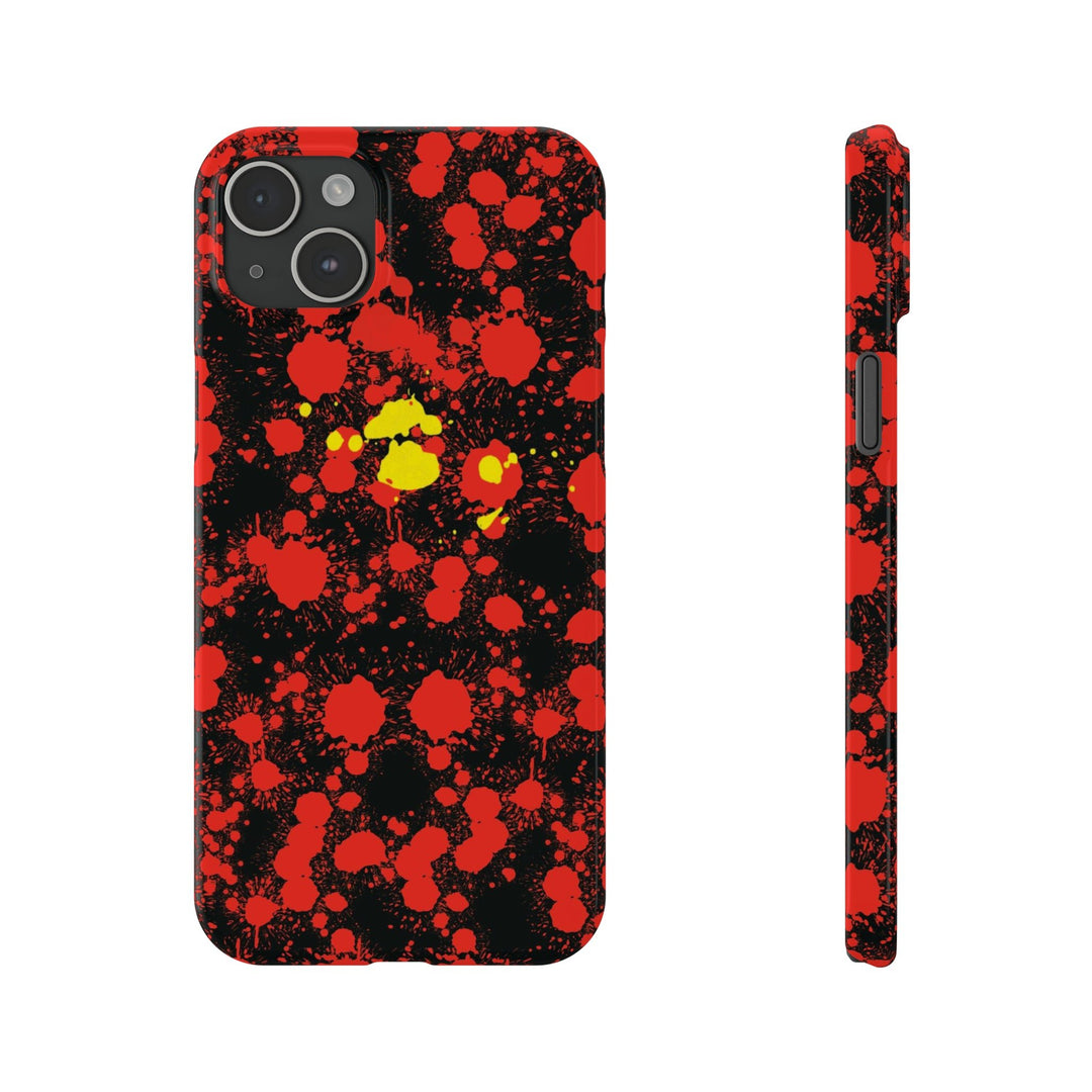 Slim Cute Phone Cases for Iphone - | iPhone 15 Case | iPhone 15 Pro Max Case, Iphone 14 Case, Iphone 14 Pro Max, Iphone 13, Red Yellow Paint Splash - Studio40ParkLane