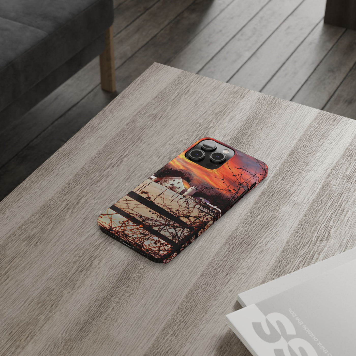 Slim Cute iPhone Cases - | iPhone 15 Case | iPhone 15 Pro Max Case, Iphone 14 Case, Iphone 14 Pro Max, Iphone 13, New England Winter Sunset