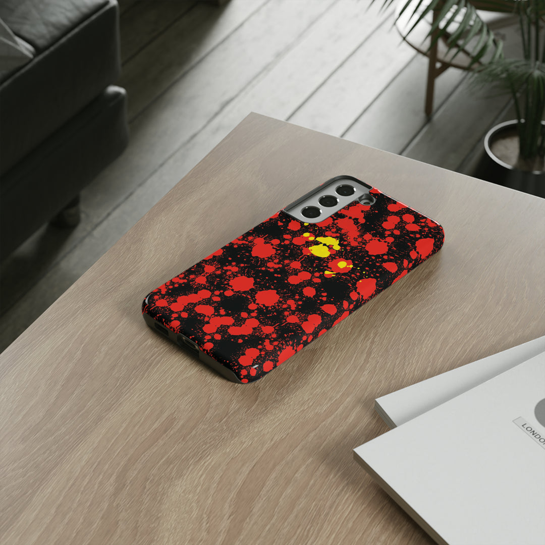 Cool Phone Case | Aesthetic Phone Case | Paint Splash Red Yellow | For Samsung Galaxy S23, S22, S21, S20 | Luxury Double Layer | Cute - Studio40ParkLane