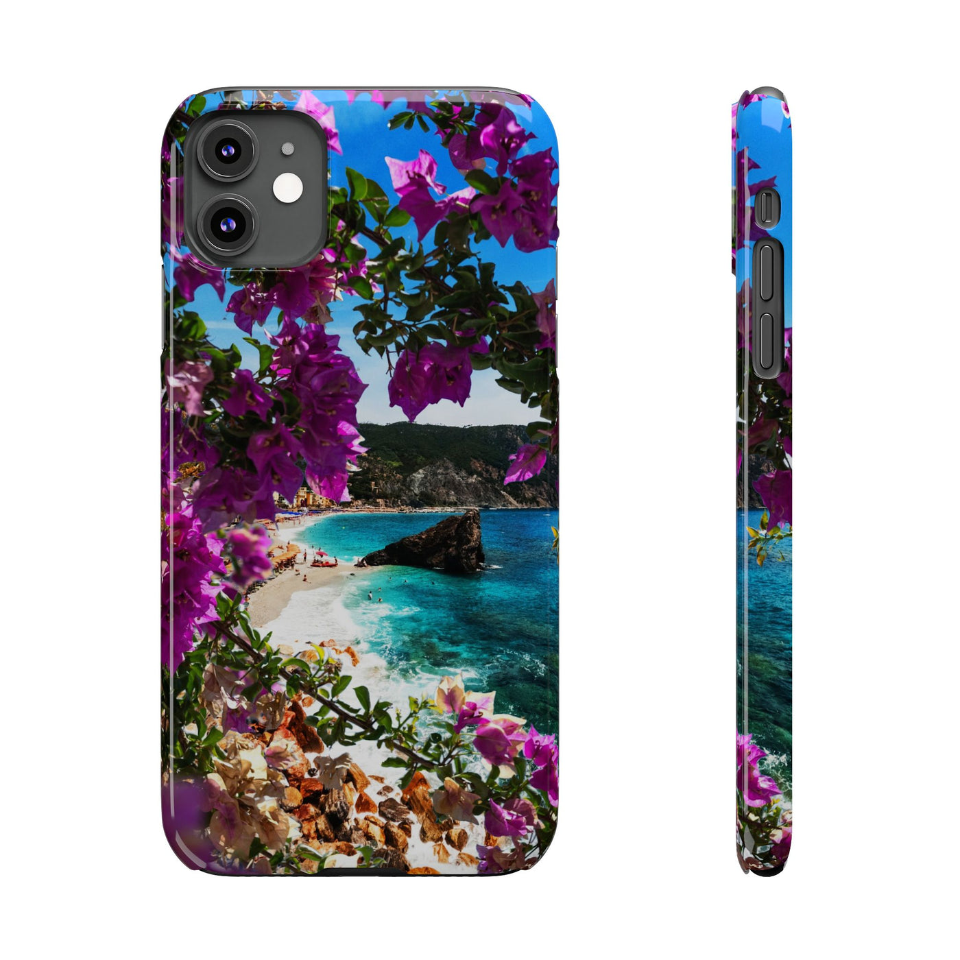 Slim Bougainvillea Sea View Cute Phone Cases for Iphone  | iPhone 15 Case | iPhone 15 Pro Max Case, Iphone 14, Iphone 14 Pro Max, Iphone 13