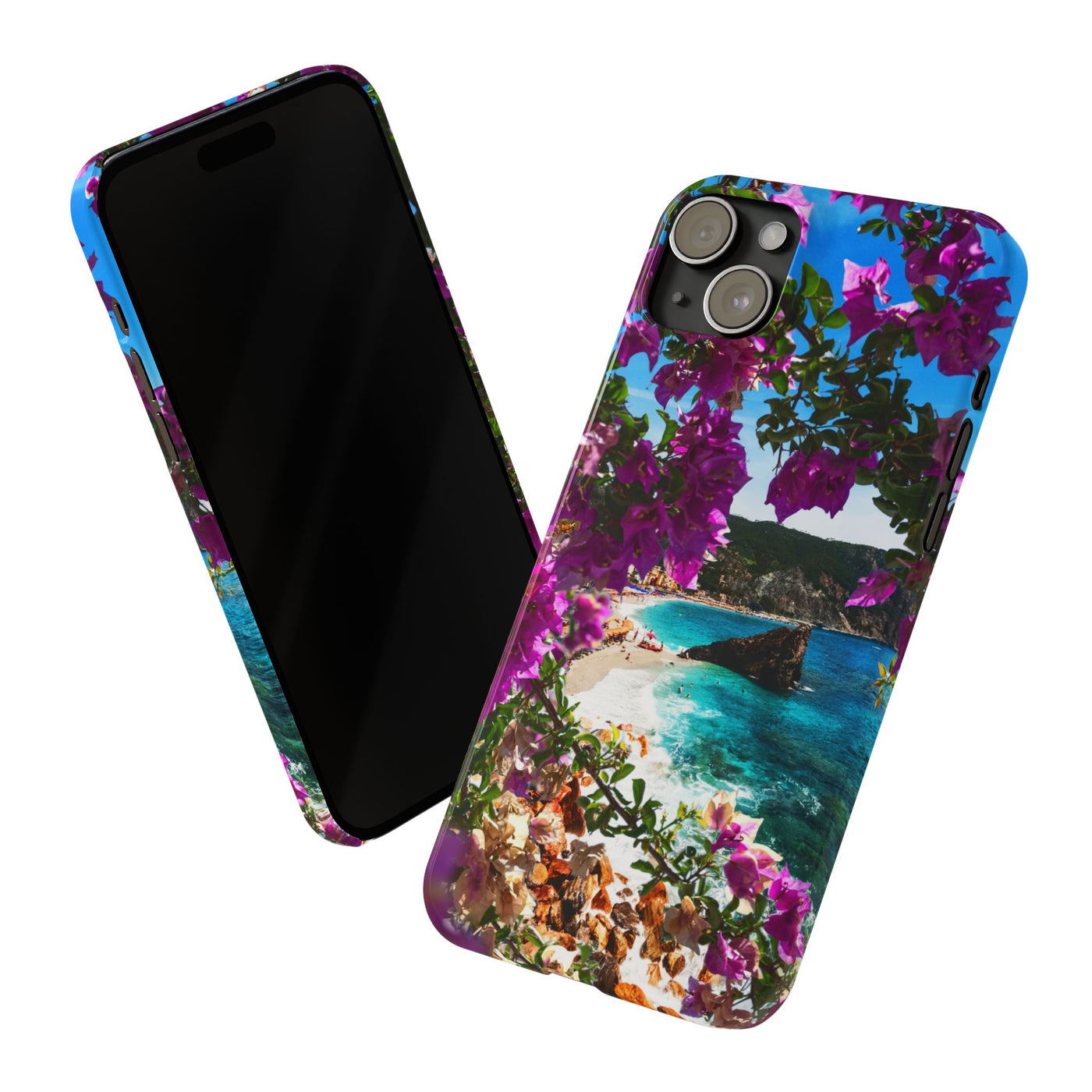 Bougainvillea Sea View Slim Cute Phone Cases for Iphone  | iPhone 15 Case | iPhone 15 Pro Max Case, Iphone 14, Iphone 14 Pro Max, Iphone 13