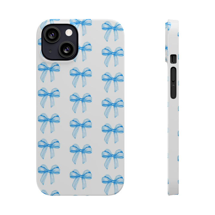 Slim Blue Bows Cute Phone Cases for Iphone 16 Pro Max | iPhone 15 Case | iPhone 15 Pro Max Case, Iphone 14, Iphone 14 Pro Max, Iphone 13 12 11 8 7 - Studio40ParkLane