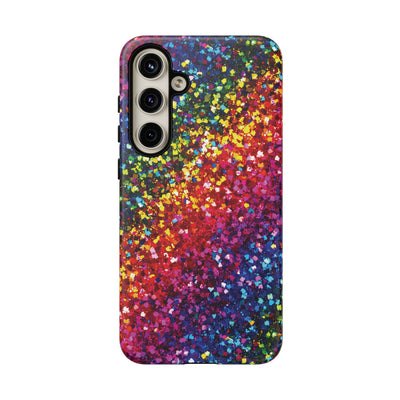 Faux Chic Play on Glitter Effect Cute Phone Case, for IPhone 16 pro Max | Iphone 15, Iphone 14, IPhone 13 Case, 11 8 7, Samsung Galaxy S24, S23, S22, S21, 2 Layer Protection