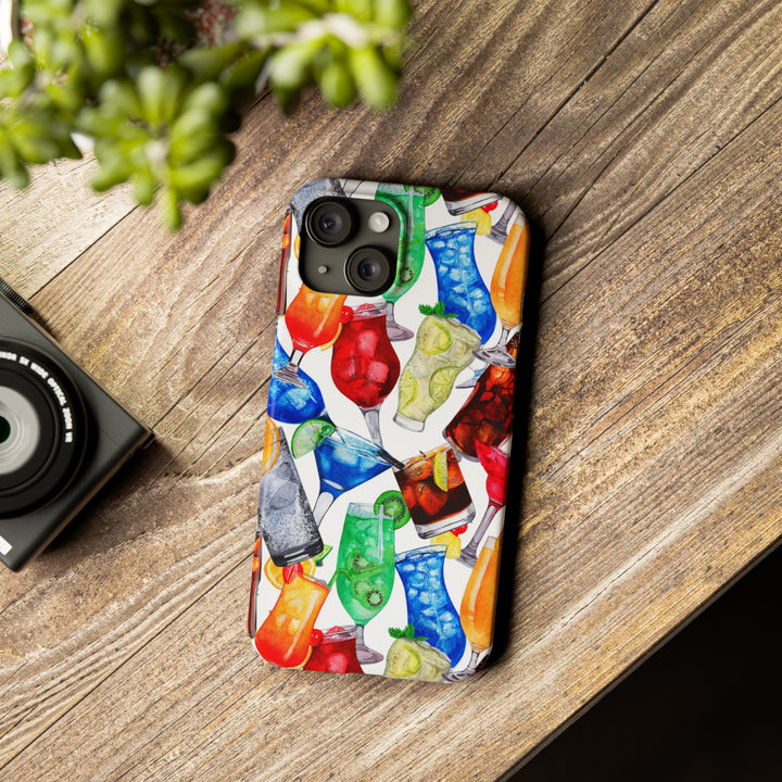 Slim Cute Phone Cases for Iphone - | iPhone 15 Case | iPhone 15 Pro Max Case, Iphone 14 Case, Iphone 14 Pro Max, Iphone 13, Summer Fruit Cocktail - Studio40ParkLane