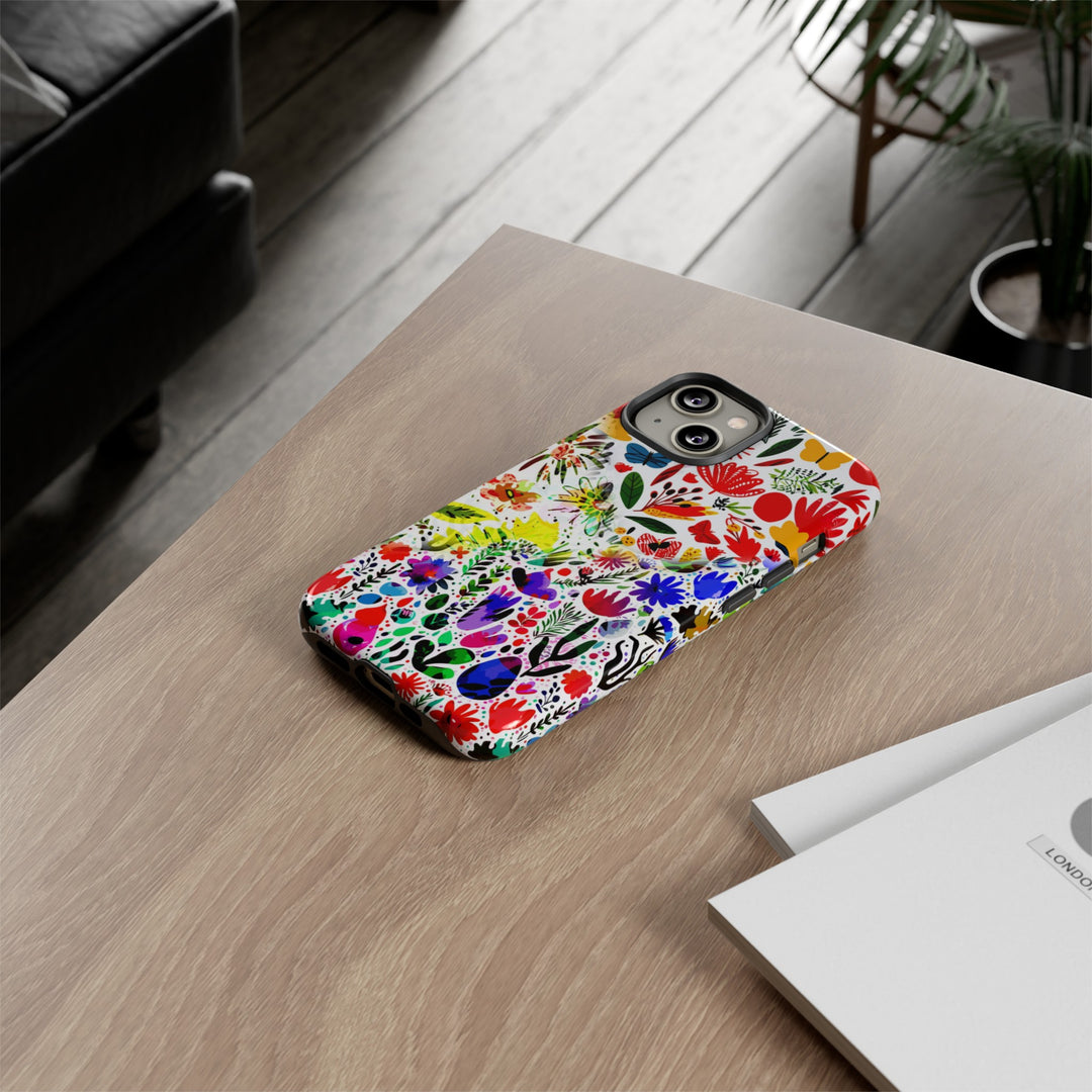 Impact Resistant, Colored Flowers, Cute Phone Cases for Samsung S24, S23, S22, S21, IPhone 15 pro Iphone 14 pro Iphone 13 IPhone 12 Iphone 11 - Studio40ParkLane