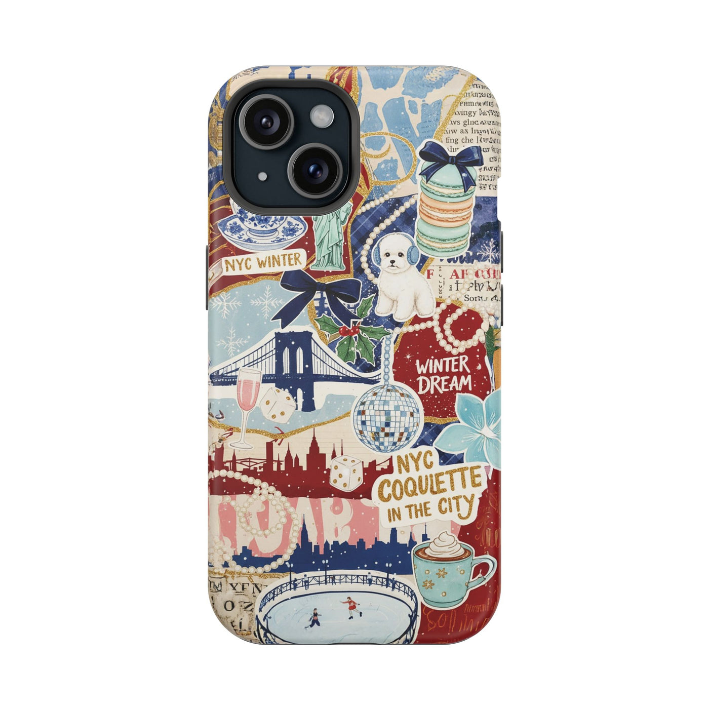 New York Winter Coquette Collage Tough Magsafe Cute Phone Cases for Iphone | iPhone 17 Pro Max Case, Iphone 16, Iphone 15 14 13 12 11 10 9
