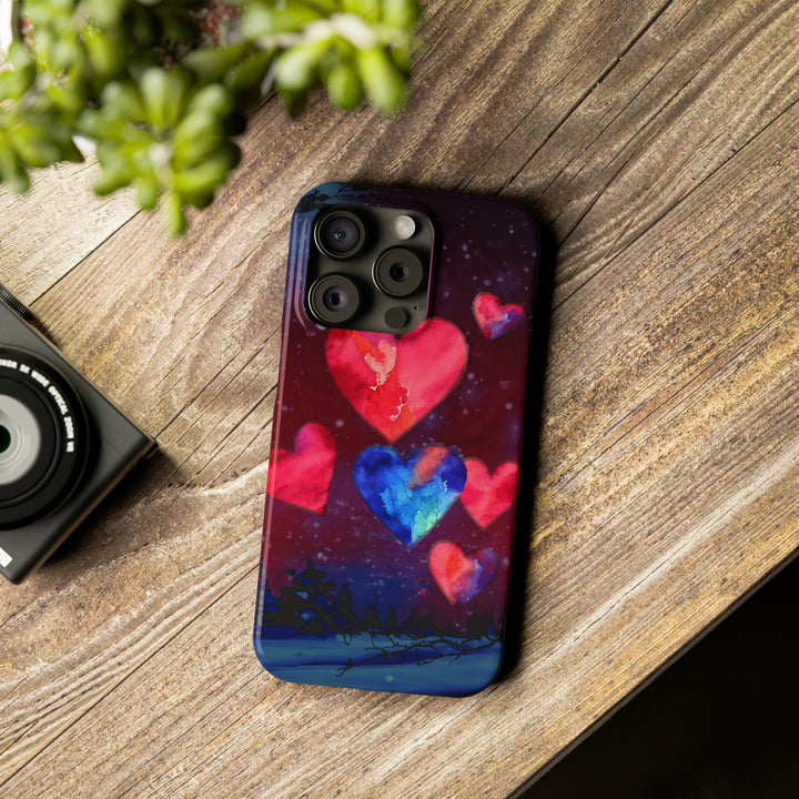 Slim Cute Phone Cases for Iphones - | iPhone 15 Case | iPhone 15 Pro Max Case, Iphone 14 Case, Iphone 14 Pro Max, Iphone 13, Night Sky Hearts Love - Studio40ParkLane