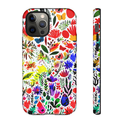 Impact Resistant, Colored Flowers, Cute Phone Cases for Samsung S24, S23, S22, S21, IPhone 15 pro Iphone 14 pro Iphone 13 IPhone 12 Iphone 11