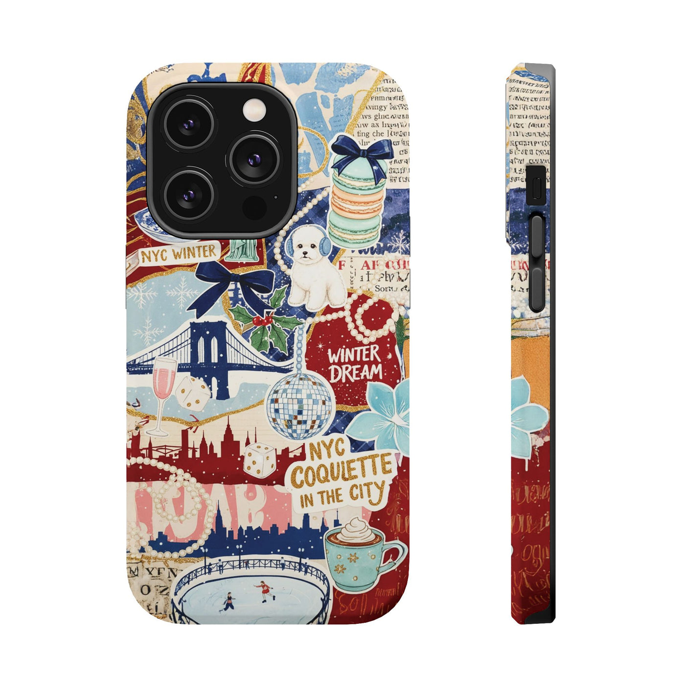 New York Winter Coquette Collage Tough Magsafe Cute Phone Cases for Iphone | iPhone 17 Pro Max Case, Iphone 16, Iphone 15 14 13 12 11 10 9