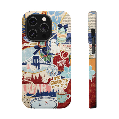 New York Winter Coquette Collage Tough Magsafe Cute Phone Cases for Iphone | iPhone 17 Pro Max Case, Iphone 16, Iphone 15 14 13 12 11 10 9