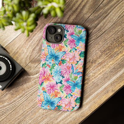 Premium Tough Butterflies Flowers Cute Phone Cases for Samsung S24, S23, S22, S21, S20, Plus and Ultra, Iphone 16 Pro Max,15, 14, 13, 12, 11, 10